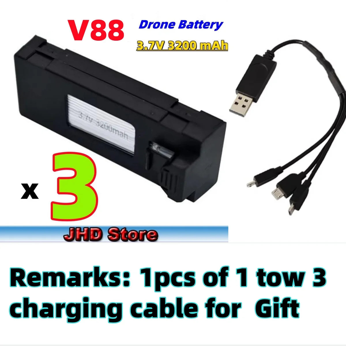 V88 Battery Drone 3.7V 3200mAh